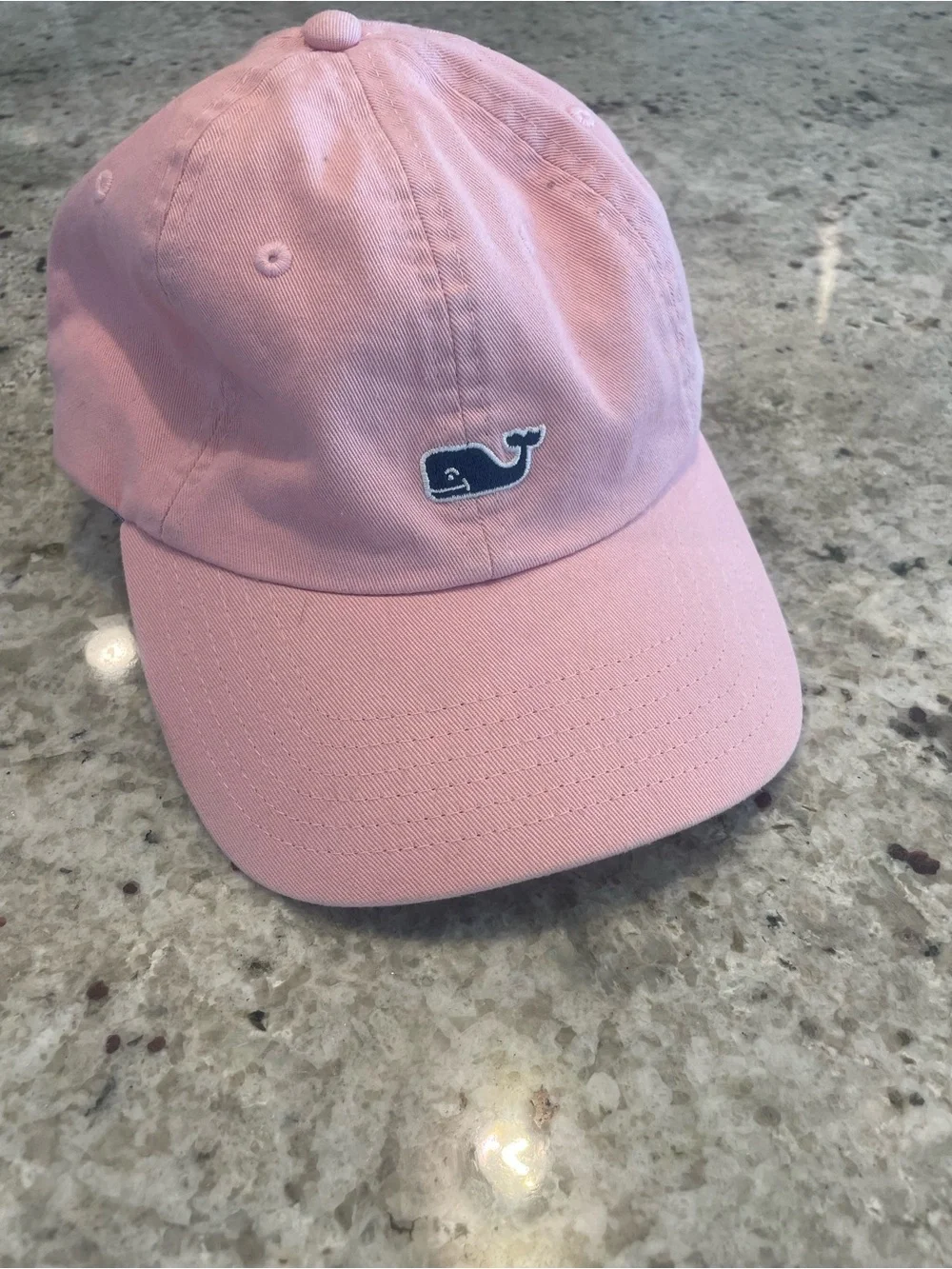 Vineyard Vines Light Pink Whale Cap with Navy Logo